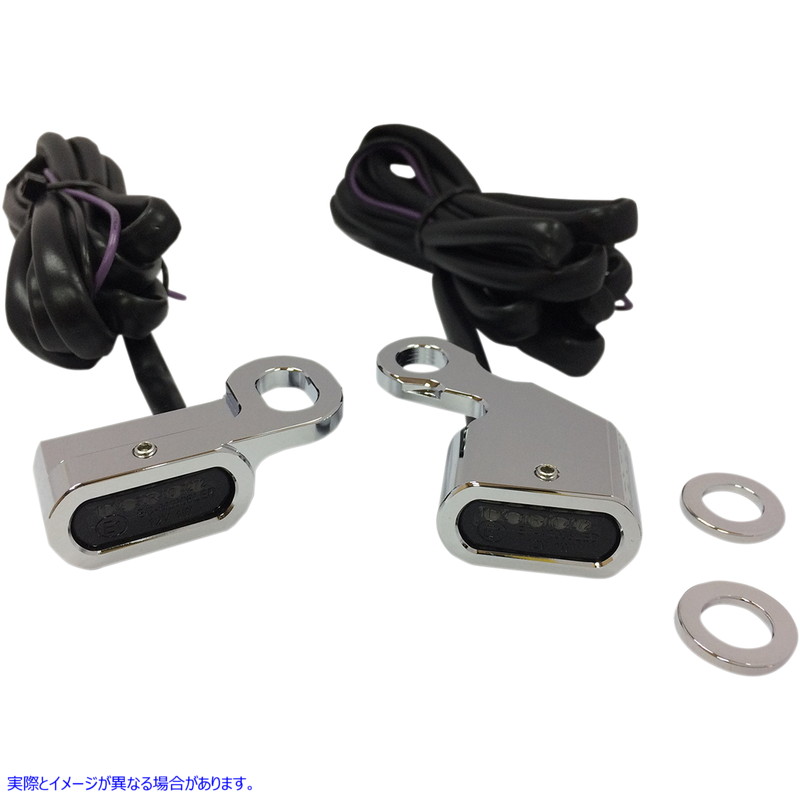 取寄せ LEDハンドルバーマーカーライト ドラッグスペシャリティーズ LED Handlebar Marker Lights - Chrome/Smoke 2040-2133 20402133