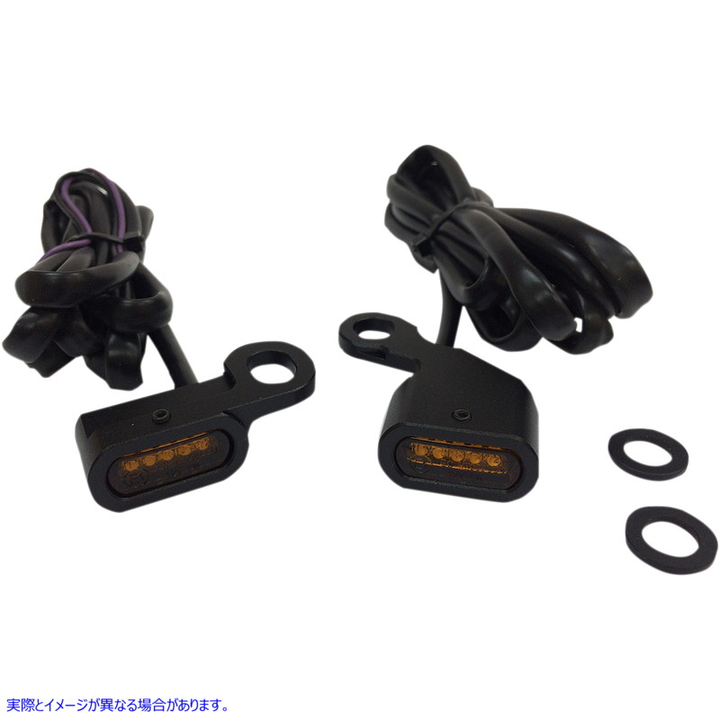 取寄せ LEDハンドルバーマーカーライト ドラッグスペシャリティーズ LED Handlebar Marker Lights - Black/Amber 2040-2134 20402134