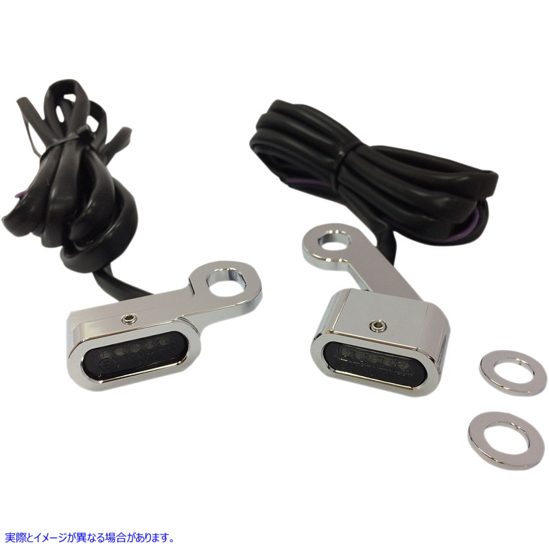 取寄せ LEDハンドルバーマーカーライト ドラッグスペシャリティーズ LED Handlebar Marker Lights - XL - Chrome/Smoke 2040-2137 20402137
