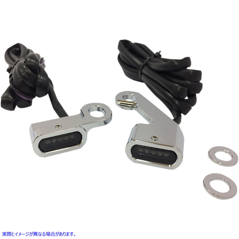 取寄せ LEDハンドルバーマーカーライト ドラッグスペシャリティーズ LED Handlebar Marker Lights - Chrome/Smoke 2040-2141 20402141