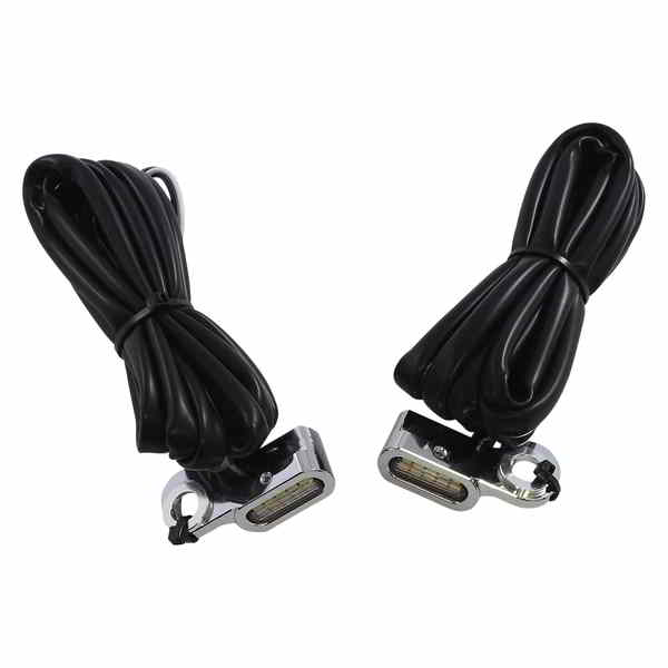 取寄せ LEDハンドルバーマーカーライト ドラッグスペシャリティーズ Marker Lights - White/Amber - Chrome 2040-2778 20402778