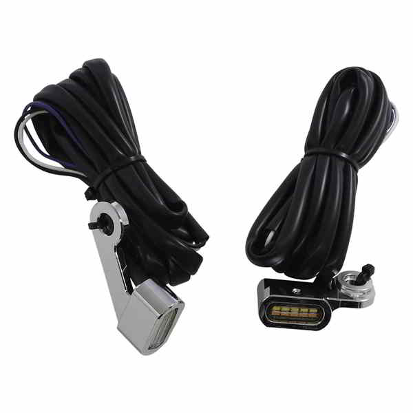 取寄せ LEDハンドルバーマーカーライト ドラッグスペシャリティーズ Marker Lights - White/Amber - Chrome 2040-2786 20402786