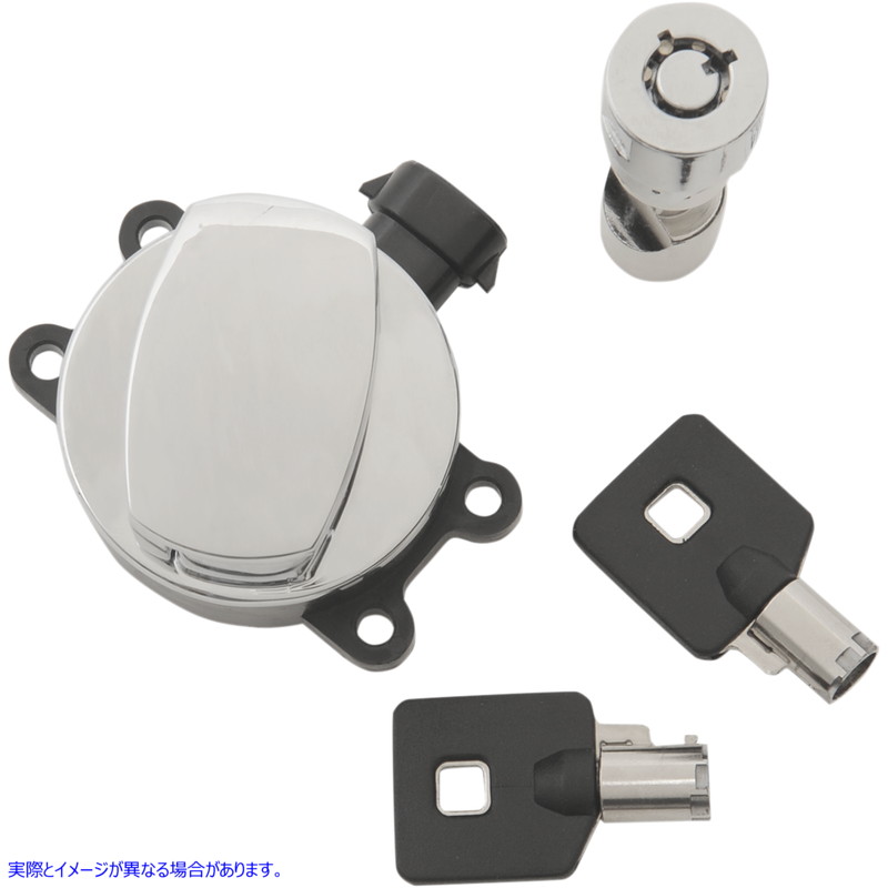 取寄せ サイドヒンジイグニッションスイッチ ドラッグスペシャリティーズ Side Hinge Ignition Switch with Fork Lock - Chrome 2106-0248 21060248