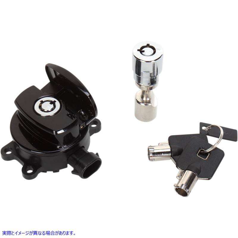 取寄せ サイドヒンジイグニッションスイッチ ドラッグスペシャリティーズ Side Hinge Ignition Switch with Fork Lock - Black 2106-0250 21060250