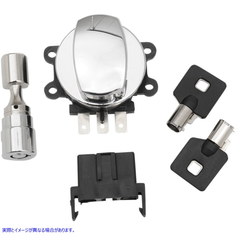 取寄せ サイドヒンジイグニッションスイッチ ドラッグスペシャリティーズ Side Hinge Ignition Switch with Fork Lock - Chrome 2106-0252 21060252