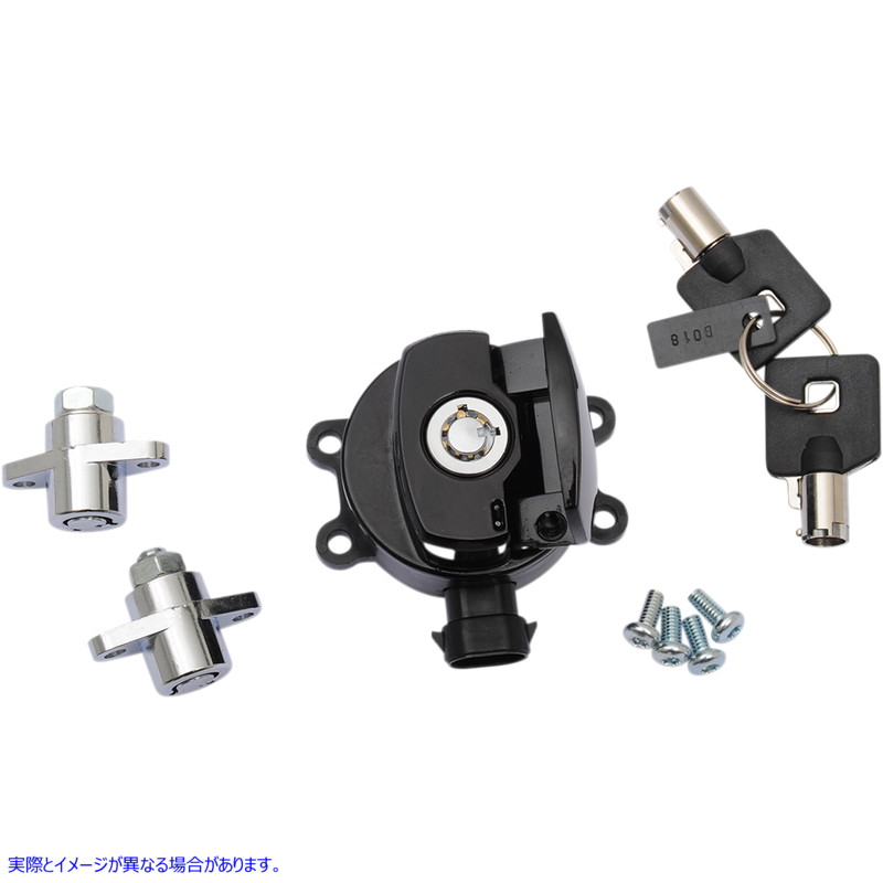 取寄せ サイドヒンジイグニッションスイッチ ドラッグスペシャリティーズ Side Hinge Ignition Switch with Saddlebag Lock - Gloss Black 2106-0412 21060412