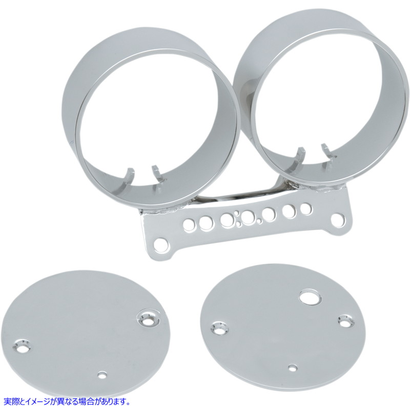 取寄せ デュアルゲージブラケットキット ドラッグスペシャリティーズ Dual Gauge Bracket - Chrome 2210-0198 22100198