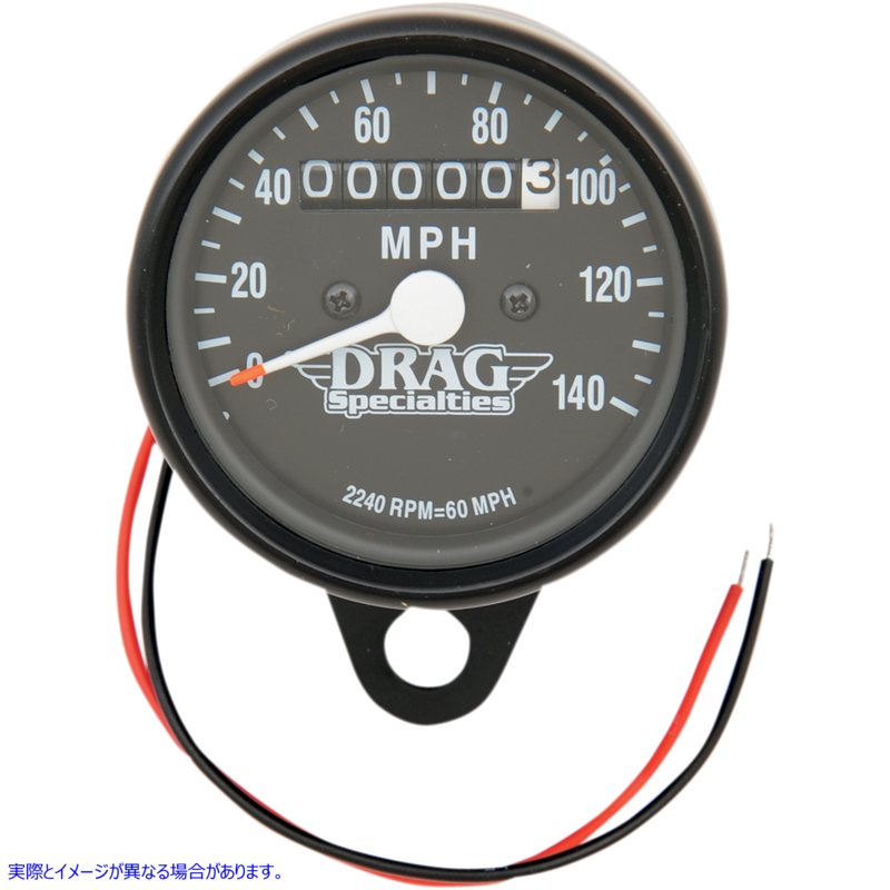 取寄せ 2.4ミニメカニカルスピードメーター ドラッグスペシャリティーズ 2.4 MPH Mini LED Mechanical Speedometer/Indicators - Black Housing - Black Face - 2240:60 2210-0253 22100253