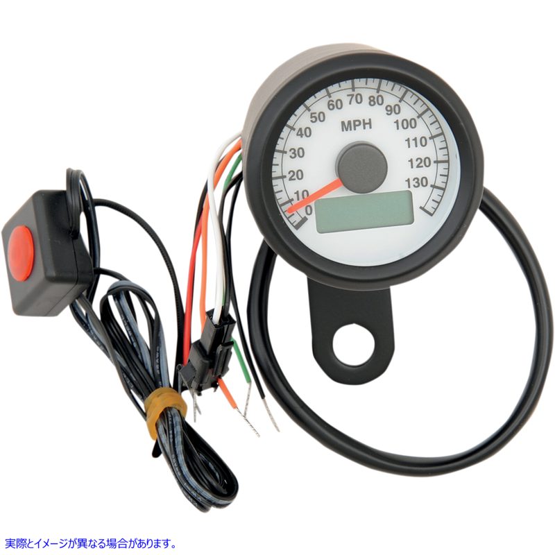 取寄せ 走行距離計/トリップメーターを備えたプログラム可能なミニ電子速度計 ドラッグスペシャリティーズ Programmable Mini Electronic Speedometer with Odometer/Tripmeter - 1.87 - Black 2210-0260 22100260