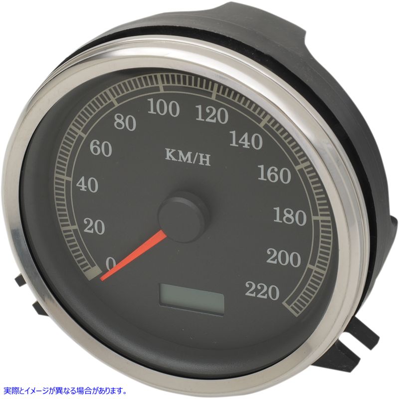 取寄せ 電子速度計 ドラッグスペシャリティーズ Electronic KM/H Speedometer - Black Face 2210-0344 22100344