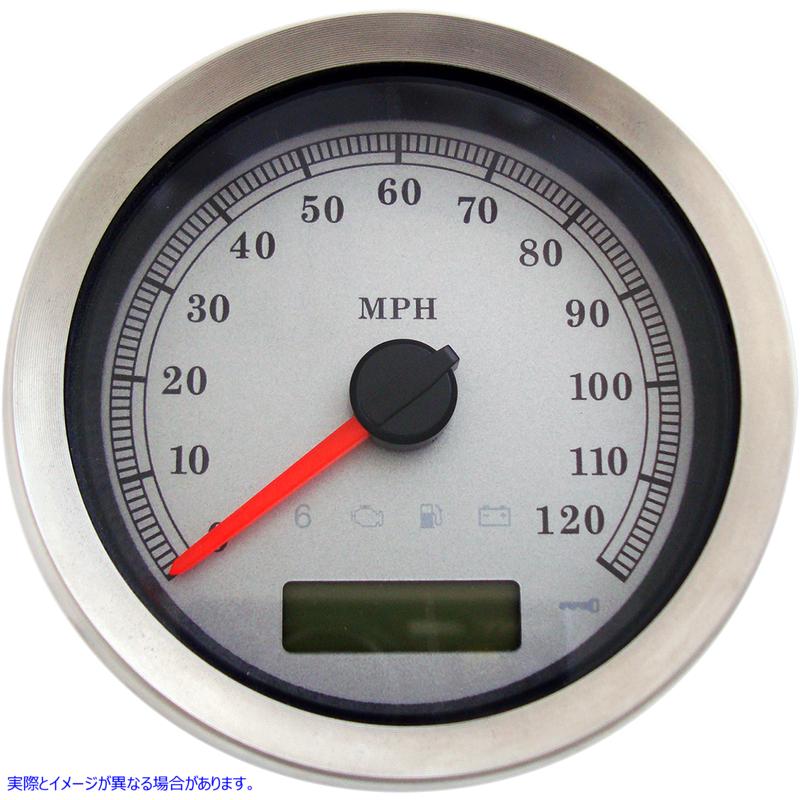 取寄せ 4インチプログラム可能な電子速度計 ドラッグスペシャリティーズ Programmable Speedometer - Silver Face - MPH 2210-0459 22100459