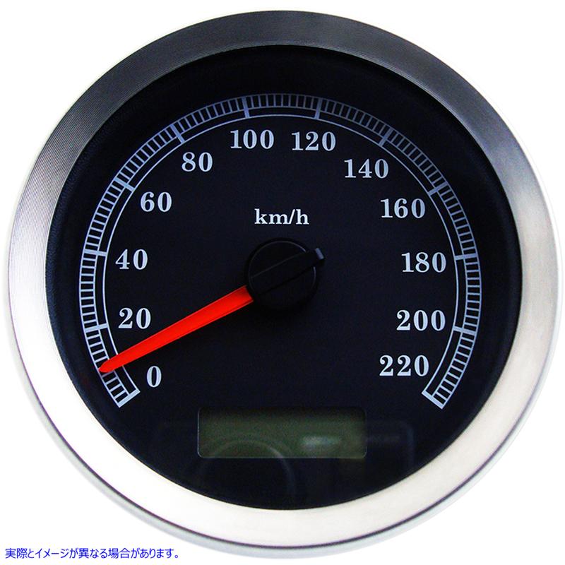 取寄せ 4インチプログラム可能な電子速度計 ドラッグスペシャリティーズ Programmable Speedometer - Black Face - KM/H 2210-0460 22100460