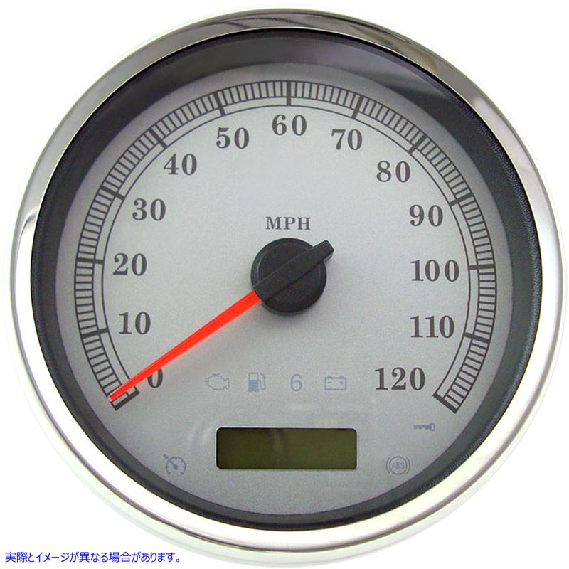 取寄せ 5プログラム可能な電子速度計 ドラッグスペシャリティーズ Electronic Speedometer - Silver - 120 MPH 2210-0463 22100463