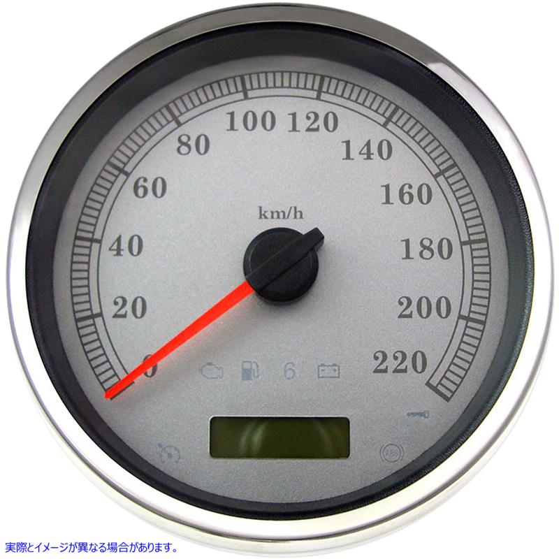 取寄せ 5プログラム可能な電子速度計 ドラッグスペシャリティーズ Electronic Speedometer - Silver - 220 KPH 2210-0465 22100465