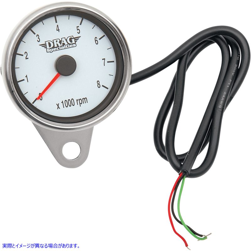取寄せ 2.4ミニ電子タコメーター ドラッグスペシャリティーズ Mini Electronic Tachometer - Polished - Backlit LED White Face - 2.4 2211-0032 22110032