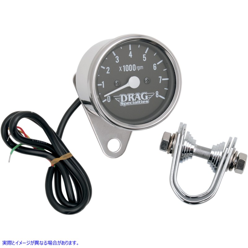取寄せ 2.4ミニ電子タコメーター ドラッグスペシャリティーズ 2.4 Mini Electronic Tach - Stainless Steel Housing - Backlit LED Black Face 2211-0104 22110104