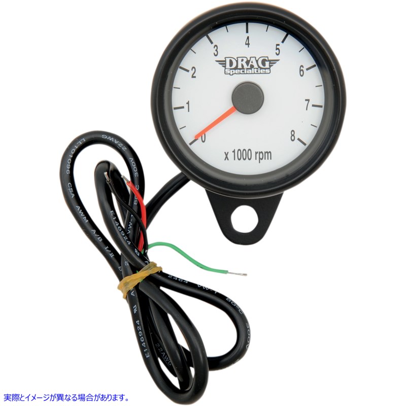 取寄せ 2.4ミニ電子タコメーター ドラッグスペシャリティーズ Mini Electronic Tachometer - White - Backlit LED Black Face - 2.4 2211-0126 22110126