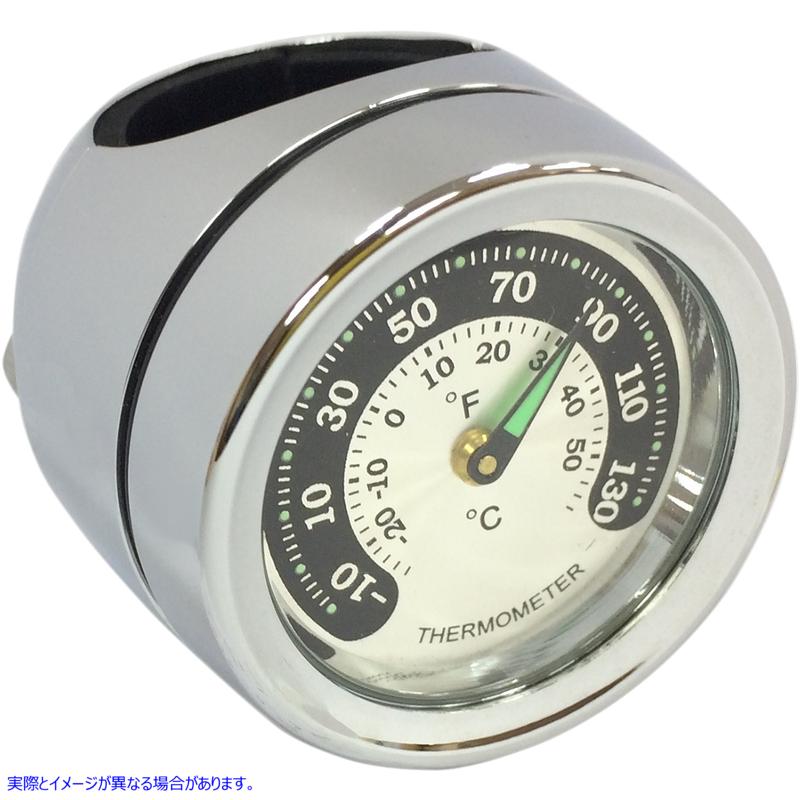 取寄せ 温度計/時計 ドラッグスペシャリティーズ Handlebar Mount Thermometer - Chrome - For 1 Bar 2212-0724 22120724