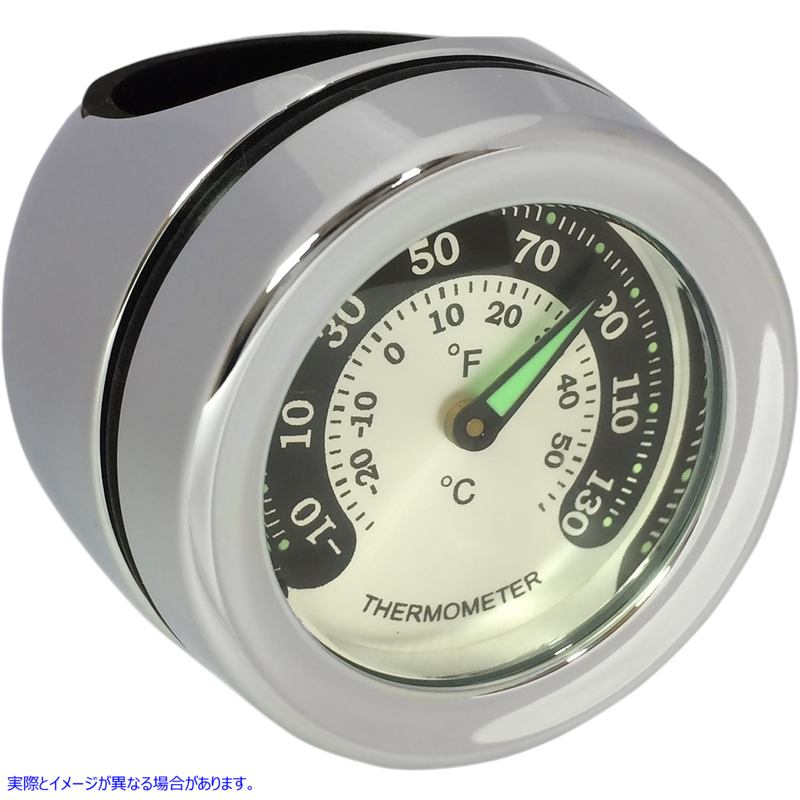 取寄せ 温度計/時計 ドラッグスペシャリティーズ Handlebar Mount Thermometer - Chrome - For 1.25 Bar 2212-0726 22120726