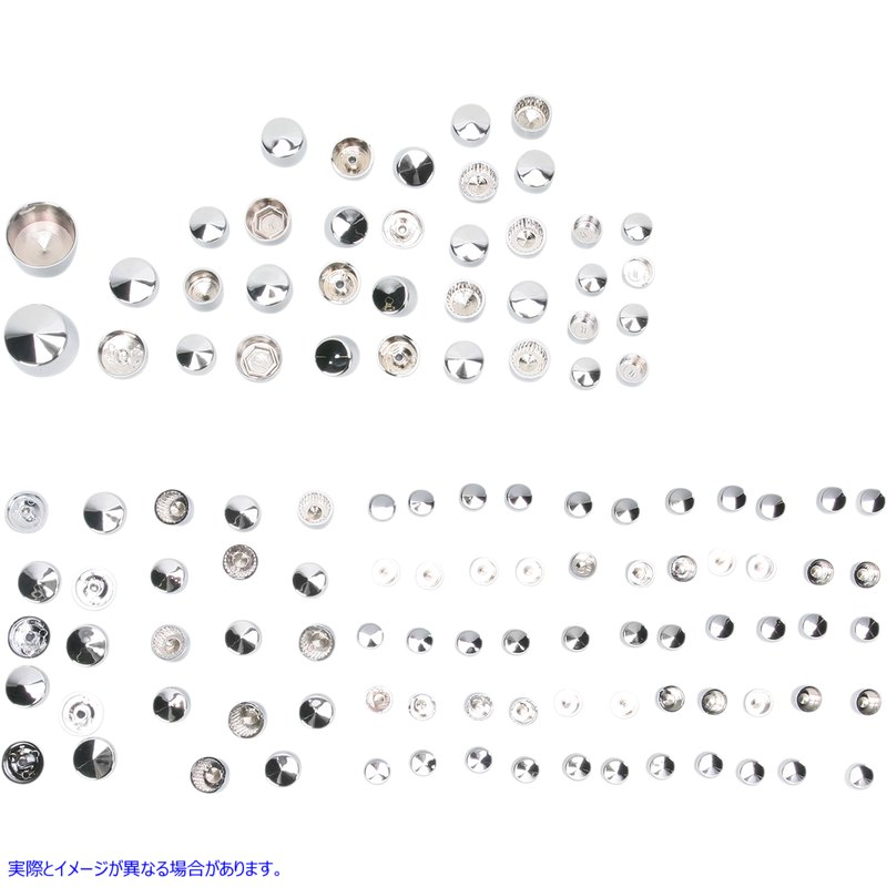 取寄せ カバーボルト - クローム ドラッグスペシャリティーズ Bolt Cover Kit - Deluxe/Engine - Chrome - '09-'10 Touring 2401-0694 24010694