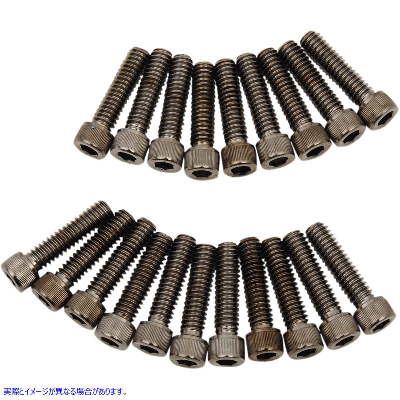 取寄せ M-8ボルトキット ドラッグスペシャリティーズ Bolt Kit - Rocker - Black/Chrome - Knurled - M8 2401-1021 24011021