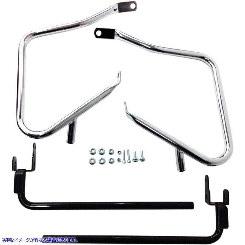 取寄せ サドルバッグガード/サポートキット ドラッグスペシャリティーズ Saddlebag Support Kit - Chrome - FLT '14-'23 3501-1241 35011241