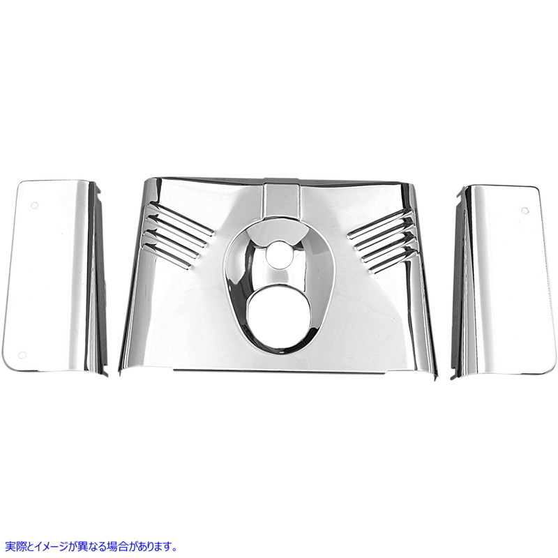 取寄せ フォーク缶 ドラッグスペシャリティーズ Fork Tins - Chrome - Ribbed - '86-'17 FLST - 3-Piece DS-222910 DS222910