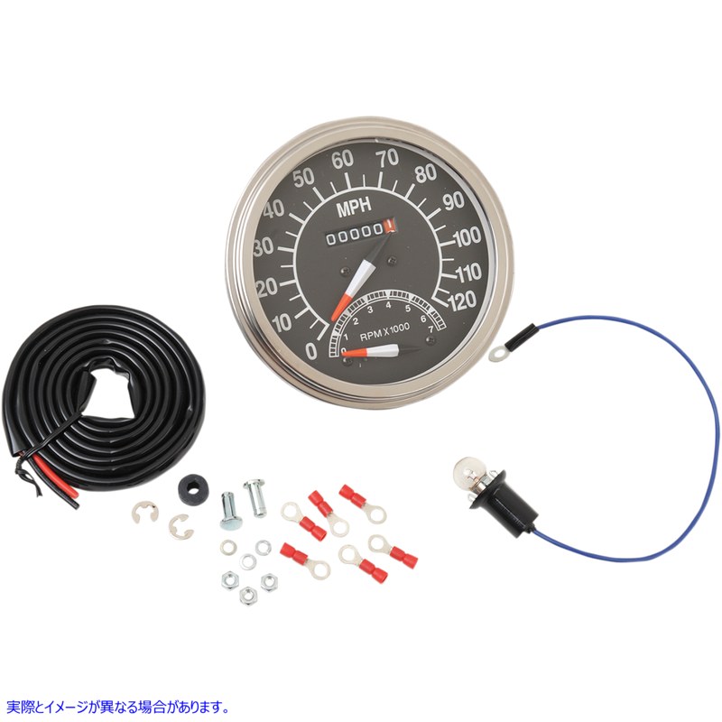 取寄せ 5 flスタイル1：1速度計 ドラッグスペシャリティーズ 5 MPH FL-Style 1:1 Speedometer with Tachometer - '68-'84 Black Face DS-243871 DS243871