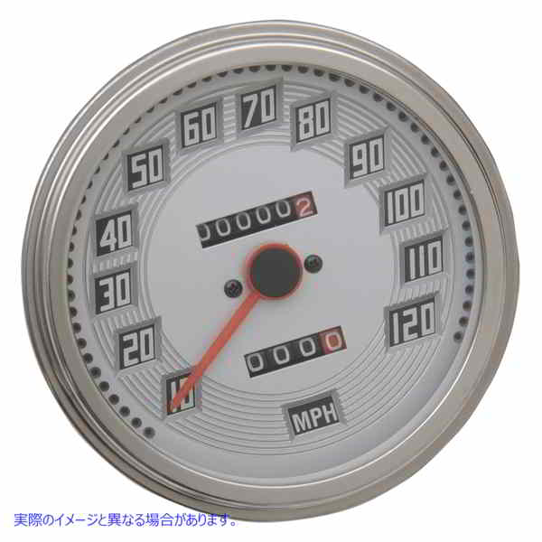 取寄せ 5 flスタイル2：1速度計 ドラッグスペシャリティーズ 5 MPH FL-Style 2:1 Speedometer with Tach - Billet Look White Face DS-243893 DS243893