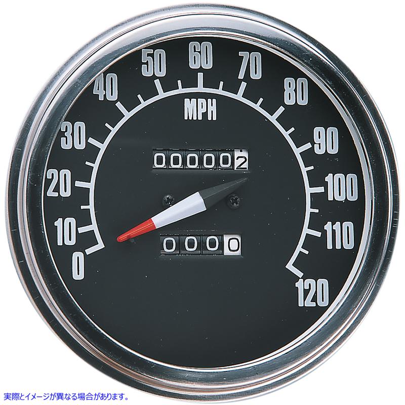 取寄せ 5 FLスタイル2240：リードスイッチ付きの60スピードメーター ドラッグスペシャリティーズ 5 FL-Style 2240:60 Speedometer with Reed Switch - '68-'84 Black Face DS-243901 DS243901