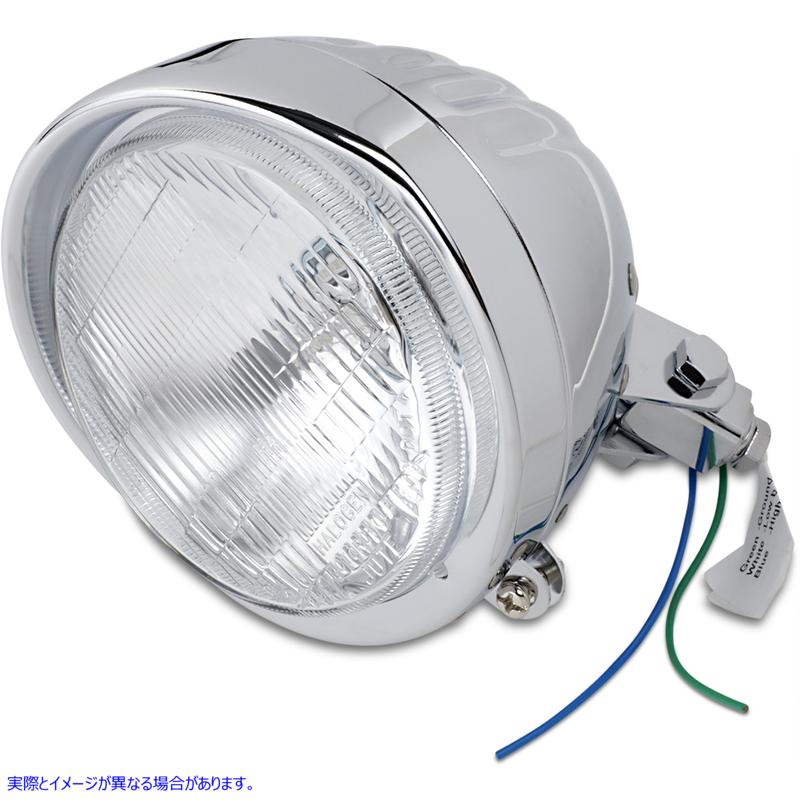 取寄せ Chromeカスタムスプリンガースタイルのヘッドライトアセンブリ ドラッグスペシャリティーズ Headlight with Visor 5-3/4 - Grooved DS-280000 DS280000