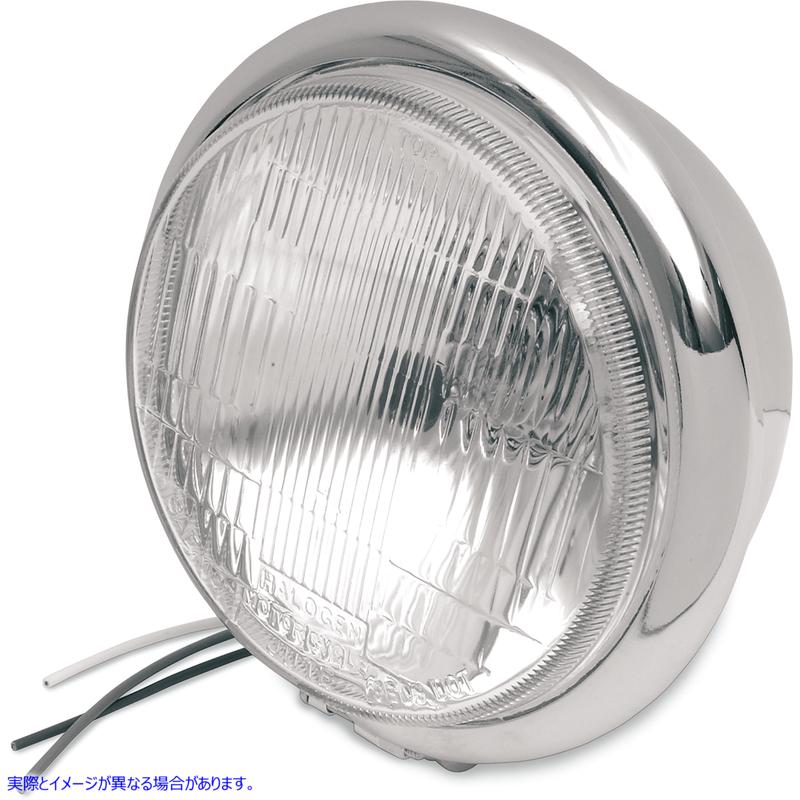 取寄せ 5-3/4ヘッドライトアセンブリ - ヘッドライト ドラッグスペシャリティーズ Bottom Mount H4 Headlight - 5-3/4 - Chrome DS-280035 DS280035