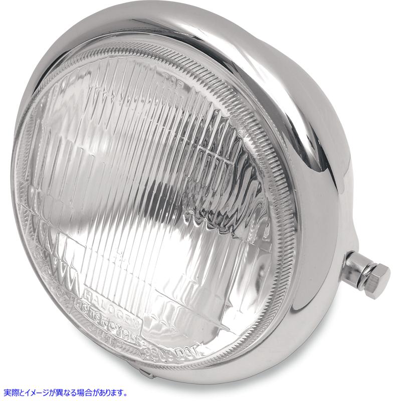 取寄せ 5-3/4ヘッドライトアセンブリ - ヘッドライト ドラッグスペシャリティーズ Side Mount H4 Headlight - 5-3/4 - Chrome DS-280036 DS280036