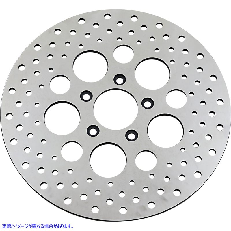 取寄せ 磨かれたステンレス鋼ドリルブレーキローター ドラッグスペシャリティーズ Drilled Brake Rotor - Front - 11.5 - Harley-Davidson DS325091 DS325091