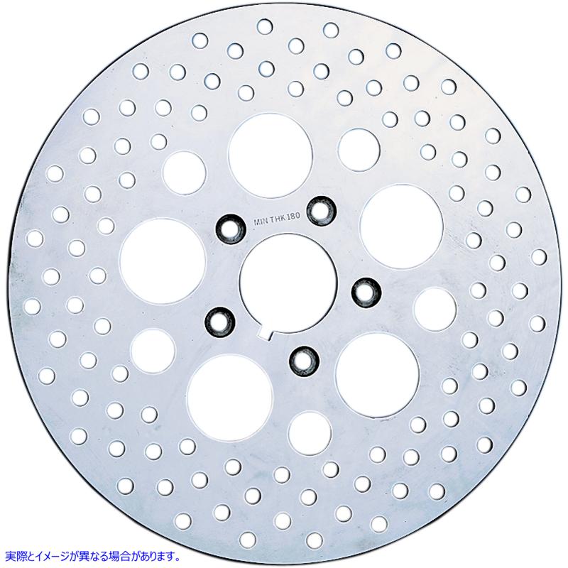取寄せ 磨かれたステンレス鋼ドリルブレーキローター ドラッグスペシャリティーズ Drilled Brake Rotor - Rear - 11.5 - Harley-Davidson DS-325734 DS325734