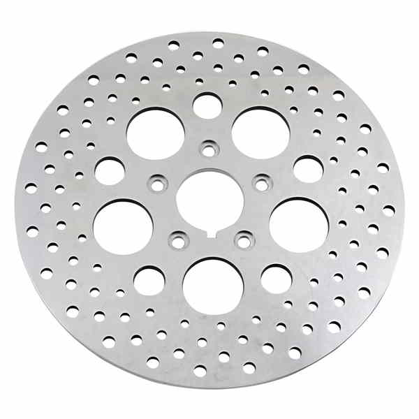 取寄せ 磨かれたステンレス鋼ドリルブレーキローター ドラッグスペシャリティーズ Drilled Brake Rotor - Front - 11.5 - Harley-Davidson DS-325738 DS325738