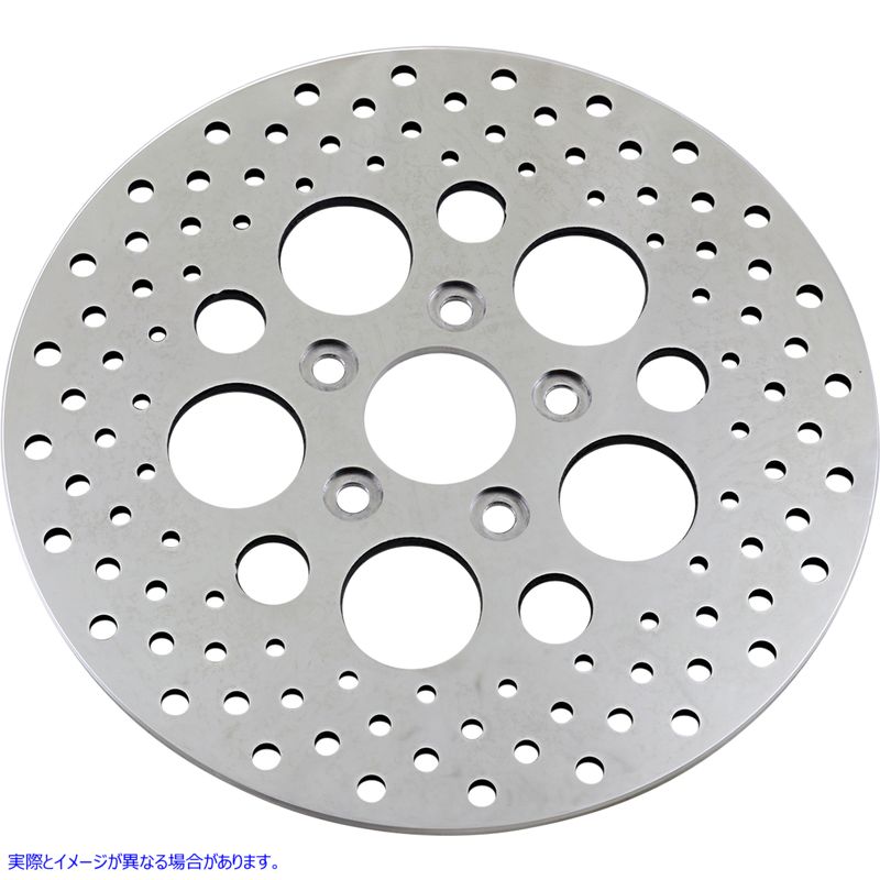 取寄せ 磨かれたステンレス鋼ドリルブレーキローター ドラッグスペシャリティーズ Drilled Brake Rotor - Rear - 11.5 - Harley-Davidson DS-325739 DS325739