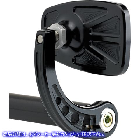 取寄せ カフェスタイルのバーエンドミラー ジョーカーマシーン Mirror - Cafe - Side View - Rectangle - Black - Curved 09-314-CB 06400621