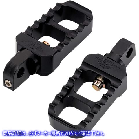 取寄せ アジャスタブル鋸歯状のビレットフットペグ ジョーカーマシーン Adjustable Stubby Footpegs - Black 08-642-1B 16201626