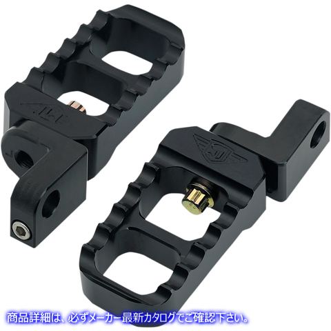 取寄せ アジャスタブル鋸歯状のビレットフットペグ ジョーカーマシーン Adjustable Stubby Footpegs - Black - XL 08-642-3B 16201628