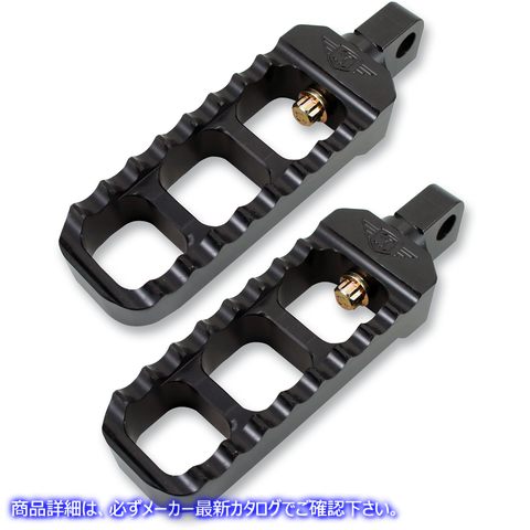 取寄せ アジャスタブル鋸歯状のフットペグ ジョーカーマシーン Adjustable Serrated Footpegs - Narrow - Black 08-61-5B 16201713