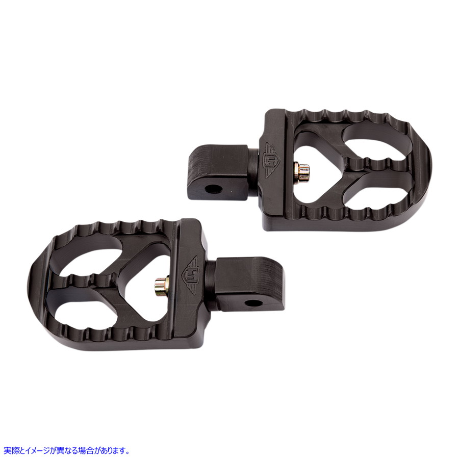 取寄せ 鋸歯状の足ペグ ジョーカーマシーン Serrated Footpegs - Black - Short 08-57-7B 16201906