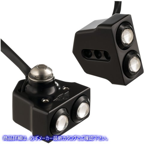 取寄せ ラットアイLEDターン信号 ジョーカーマシーン LED Side Mount Turn Signal - Black/Amber 05-208-AB 20201295