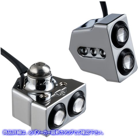 取寄せ ラットアイLEDターン信号 ジョーカーマシーン LED Side Mount Turn Signal - Chrome/Amber 05-208-AC 20201296