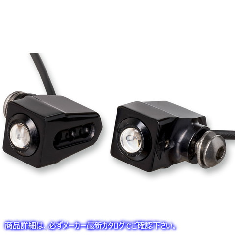 取寄せ シングルラットアイLEDターンシグナル ジョーカーマシーン Side-mount LED Turn Signals - Black/Red 05-206-RB 20201424