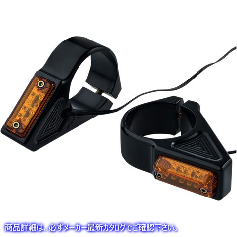 取寄せ 長方形LEDフォークマウントターンシグナル ジョーカーマシーン LED Turn Signals - 39 mm - Black 05-300-1 20201449
