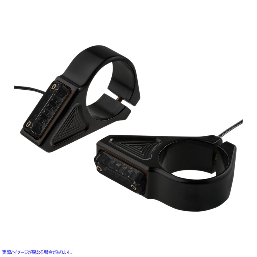 取寄せ フォークマウントターンシグナル ジョーカーマシーン Turn Signal - 39 mm - Amber - Black 05-303-1 20201997