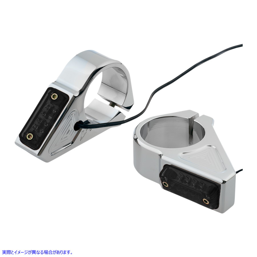 取寄せ フォークマウントターンシグナル ジョーカーマシーン Turn Signal - 39 mm - Amber - Chrome 05-303-3 20201998