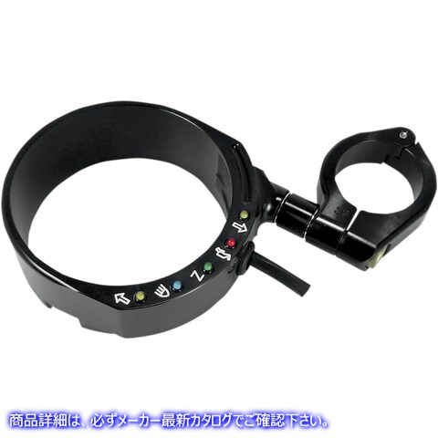 取寄せ 簡単なマウントクランプ付きの速度計の再配置ブラケット ジョーカーマシーン Speedometer Relocation Bracket with Easy Mount Clamp - Black Anodized - For 49 mm Fork 10-301B 22100309