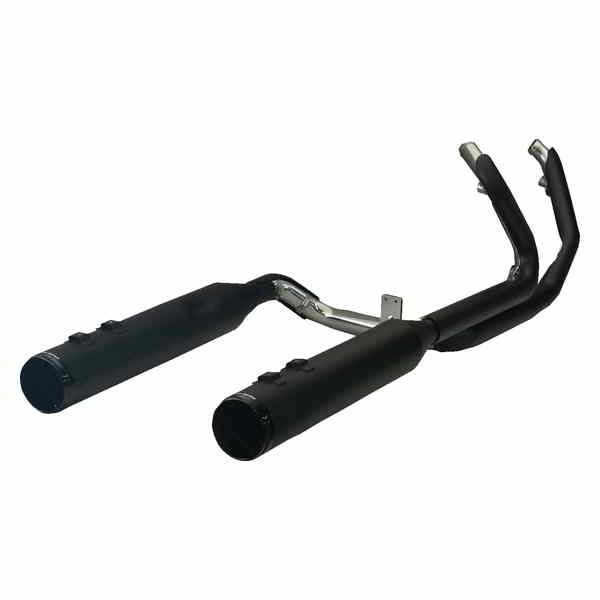 【並行輸入品】 クロームワークス 2-into-2 ドミネーター排気システム（4-1/2インチマフラー付き） - ブラック（レースチップ付き） - ツインカム 200150 18002717